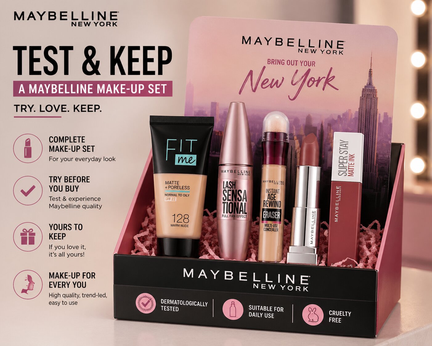 Test and Keep a Maybelline Make-up Set