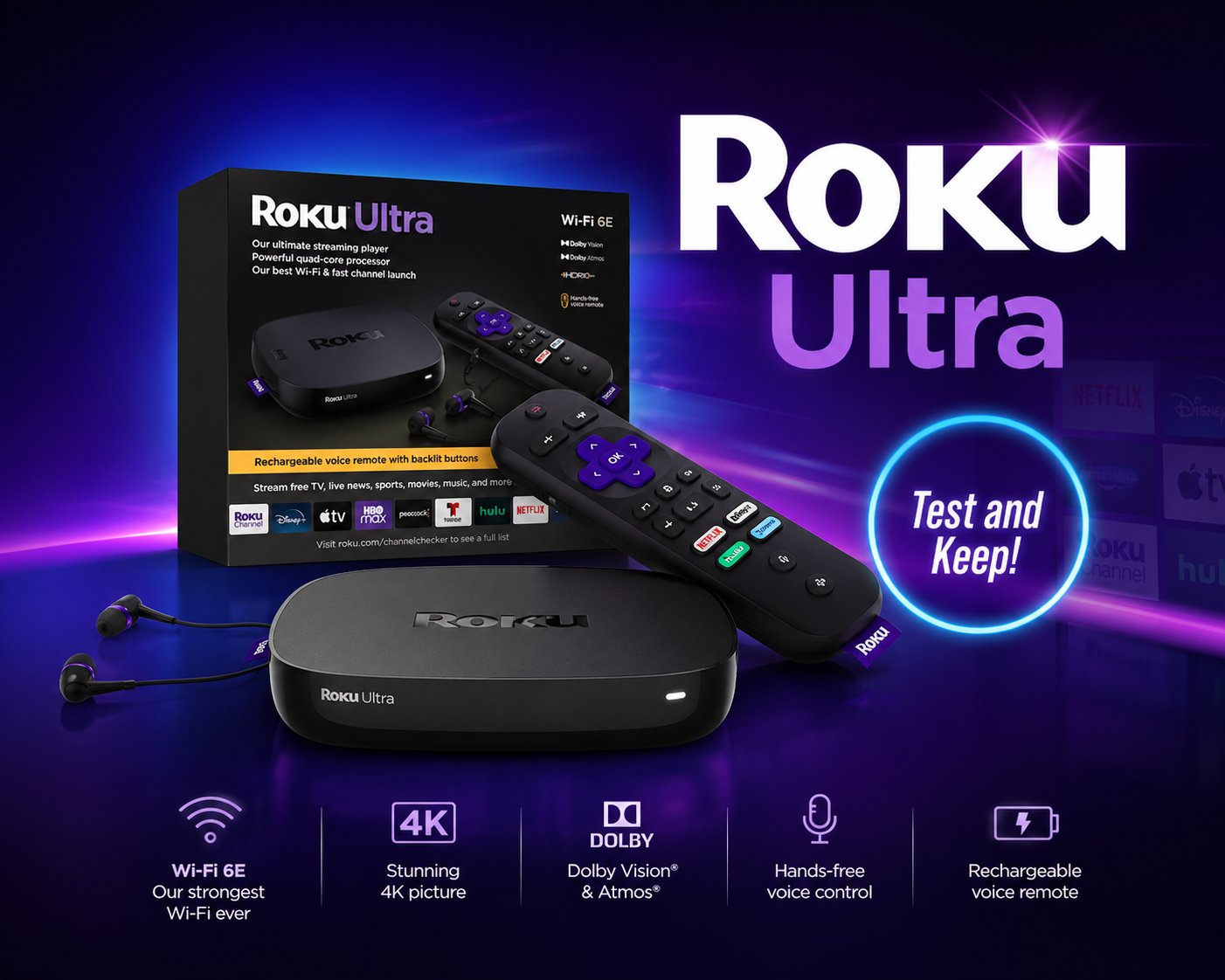 Test and Keep a Roku Ultra Streaming Device
